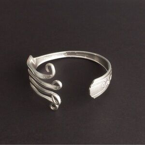 Vintage Silverware Hand Crafted Silver Plated Octopus Fork Cuff Bracelet Boho